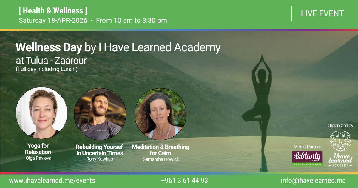 I Have Learned Academy, Training, Lebanon, School of Life, Workshops, Events, Educational Events, Beirut, Online, Sessions, Batroun, Academy, Education, Seminar, Conferences, Event Organizer, Corporate Events, Knowledge, Tours, VR in HR, HR, Human Resources Management, HR Consultancy, Happiness at Work in Lebanon, Chief Happiness Officer Certification, Wellness at Work, Life Skills, Practical skills, Everything you didn’t learn at School, team building, NLP, Coaching, Sessions, Organizational Psychology, Public Speaking, Trainer, Instructor, Professional, best, recommended, lego serious play in lebanon, certifications, International speaker, Recruitment, Gift Voucher, online learning, e-learning, elearning, happiness at work from home, continuous learning, 