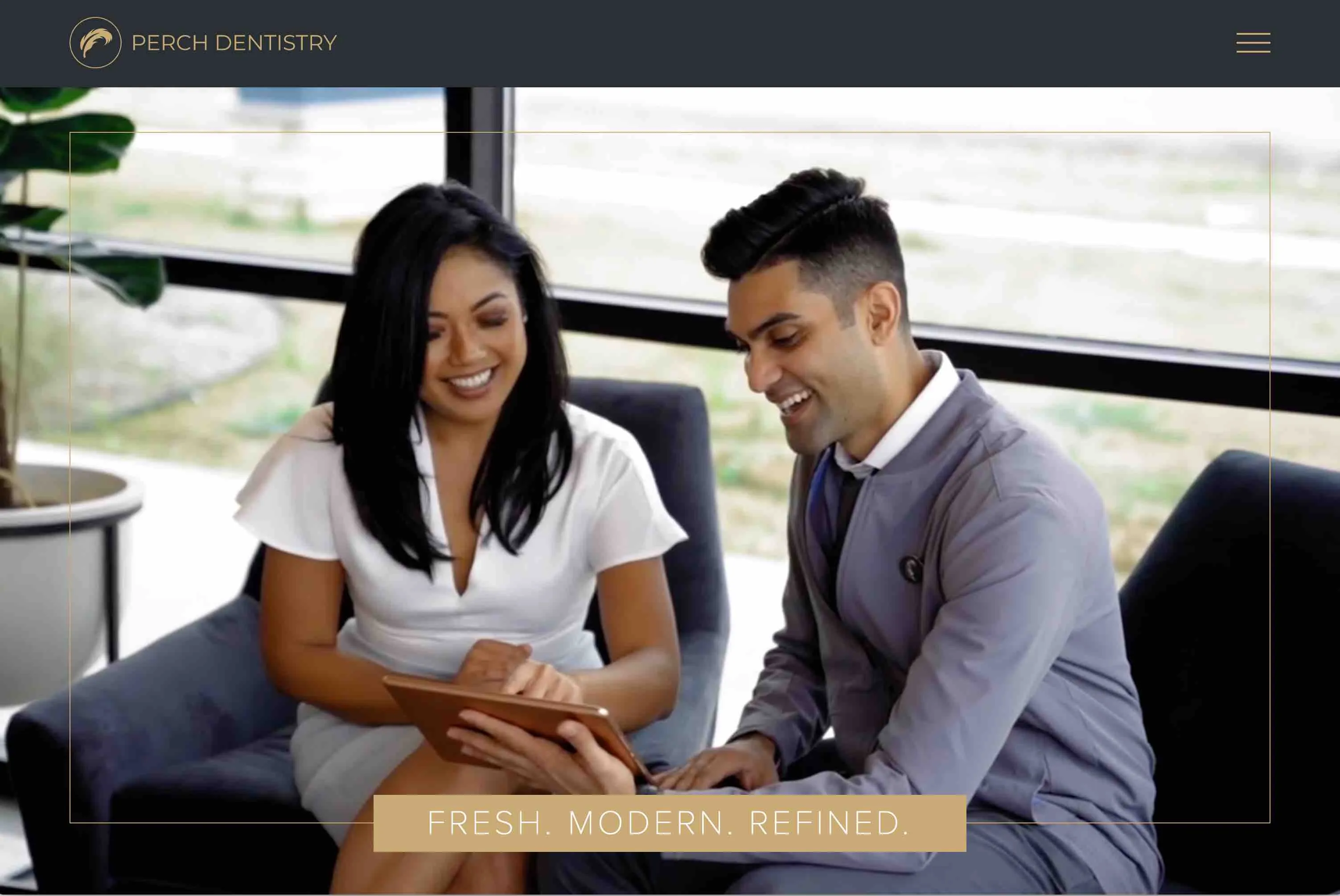 A screenshot of the Perch Dentistry website