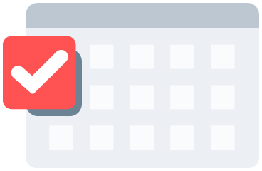 Calendar icon with a checkmark, representing confirmed reservations or scheduled events.