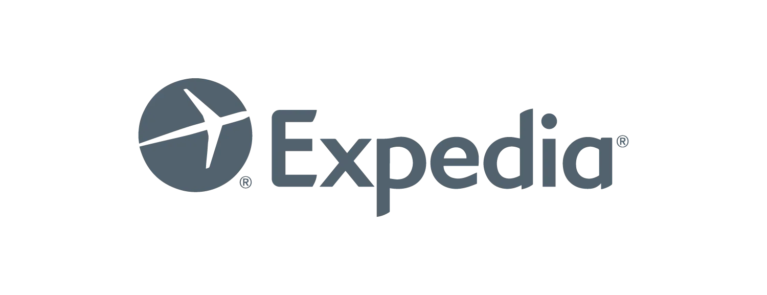 Expedia logo, representing online travel booking and accommodation.