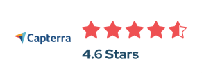 Check out RoverPass's excellent 4.6-star rating on Capterra. This image highlights positive user feedback and high satisfaction levels for their campground management software on a trusted software review platform.