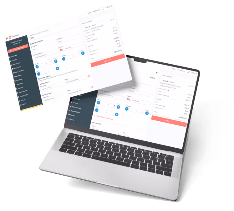 A laptop and tablet displaying a payment screen, illustrating digital transaction options.