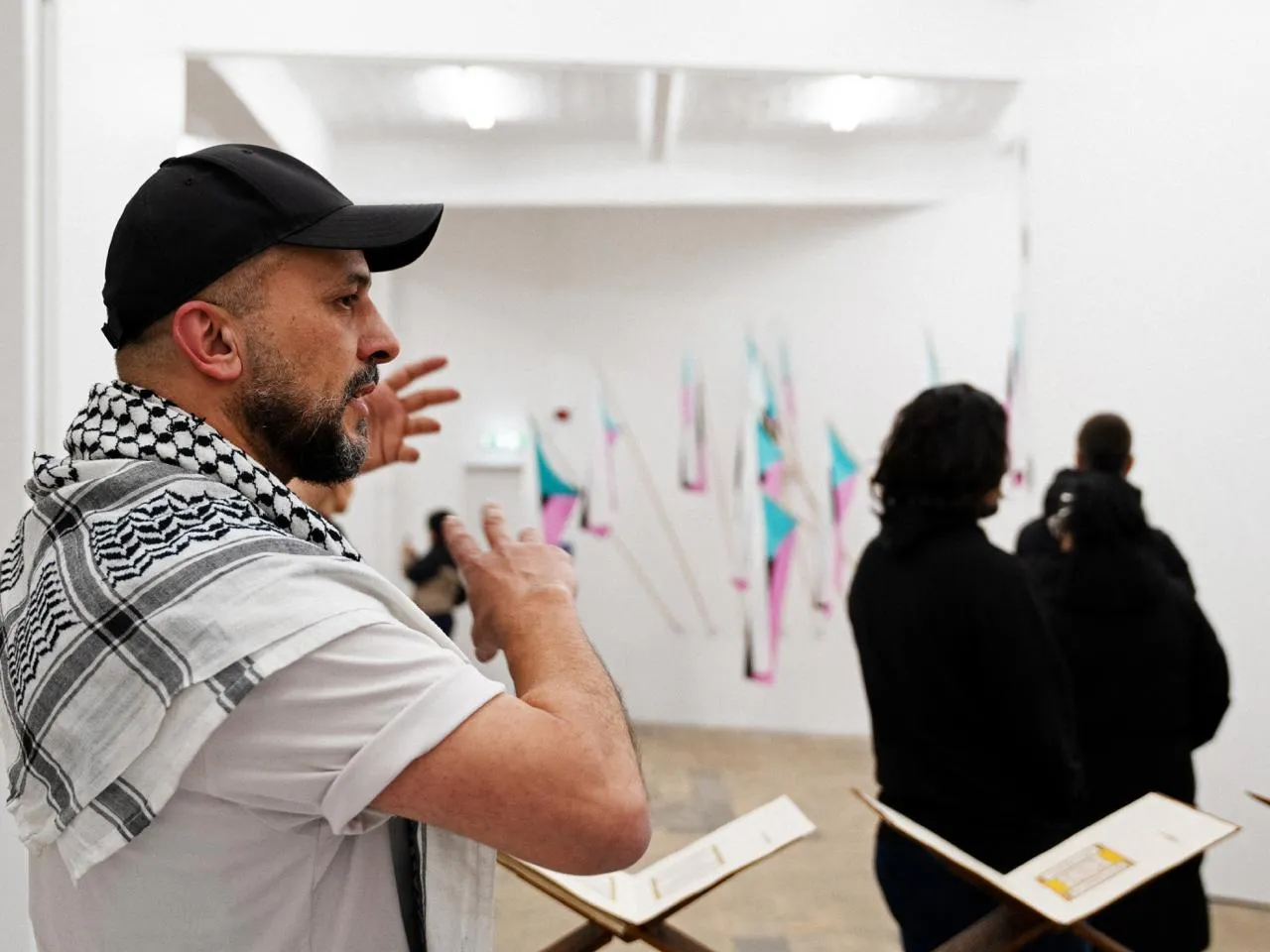 Installation and artwork documentation from Panopticon of Interpretation by Khaled Barakeh, view 8.