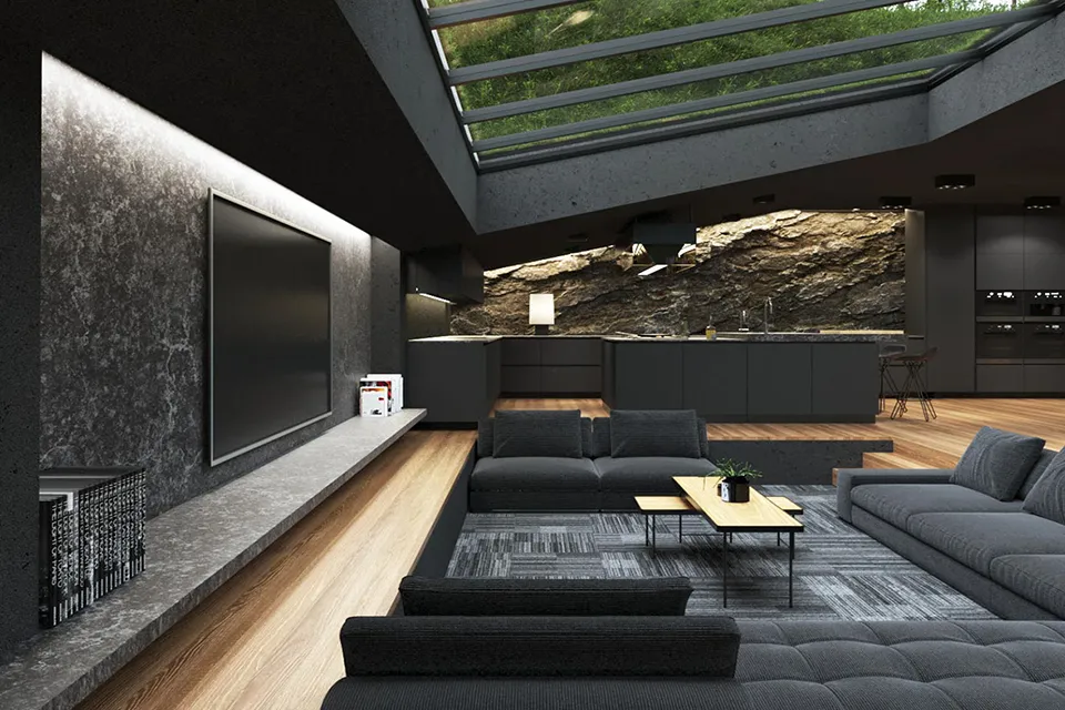 Matte Black Villa in Harriman State Park, New York