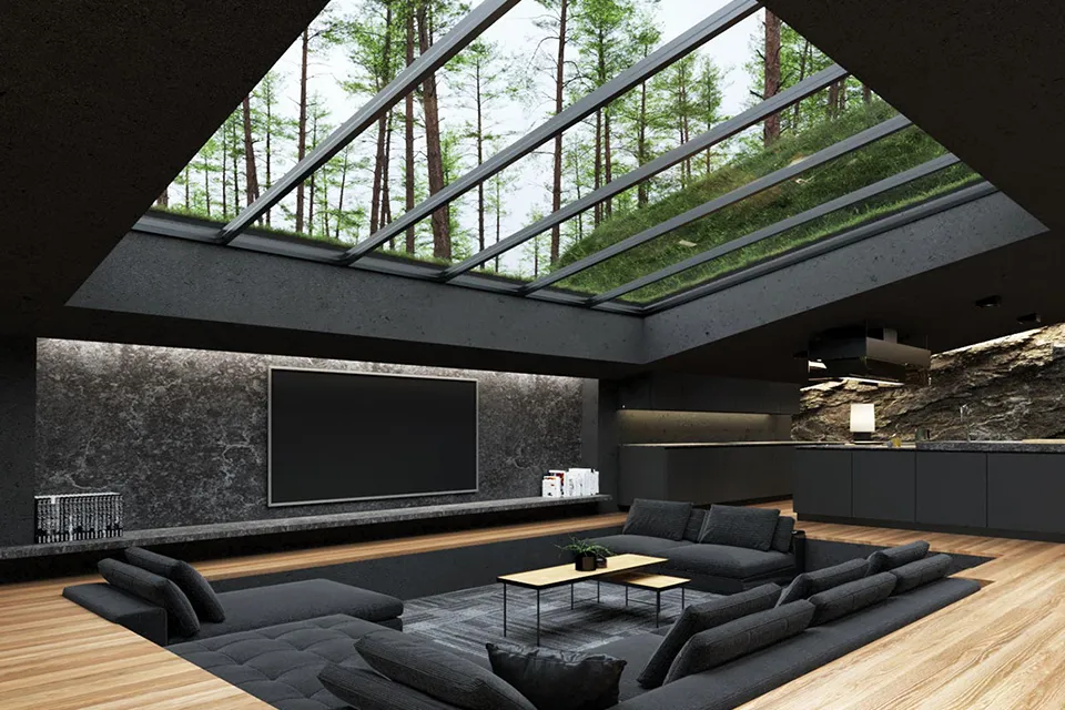 Matte Black Villa in Harriman State Park, New York
