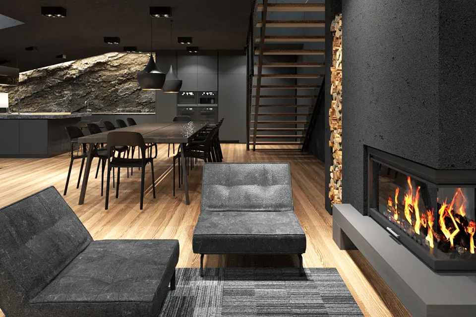 Matte Black Villa in Harriman State Park, New York