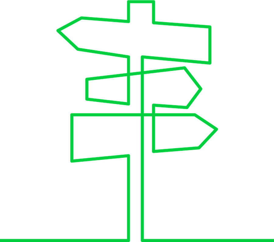 Line drawing of a signpost