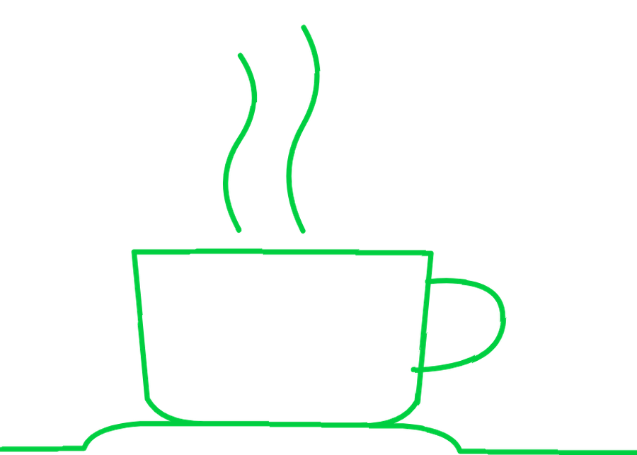 Line drawing of a cup of tea