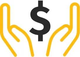 hands with money icon