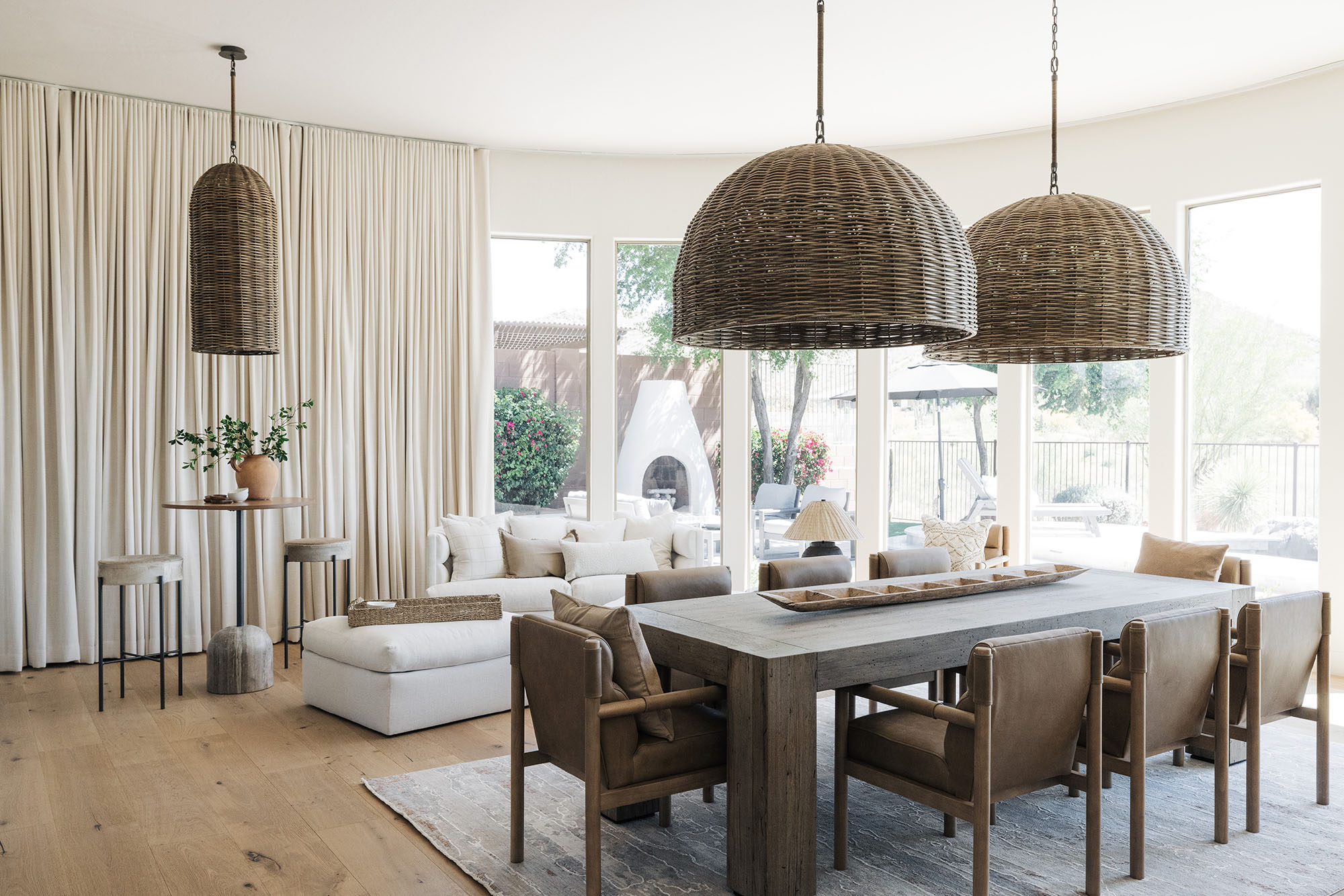 Open concept lounge and dining area