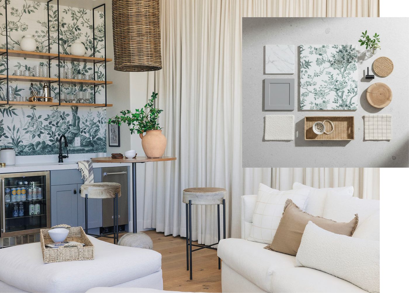 Home bar interior design neutral