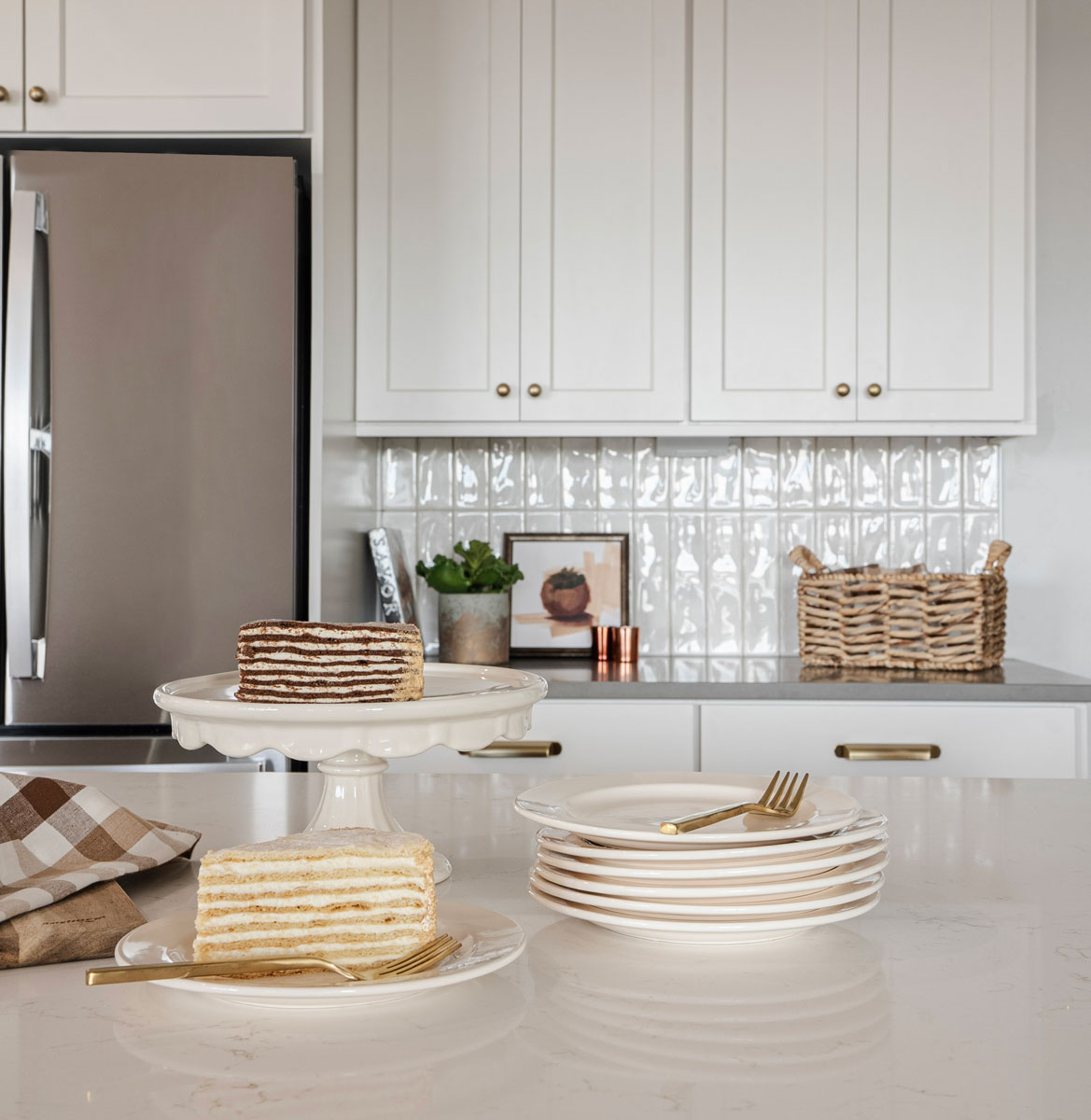 Cake on kitchen counter