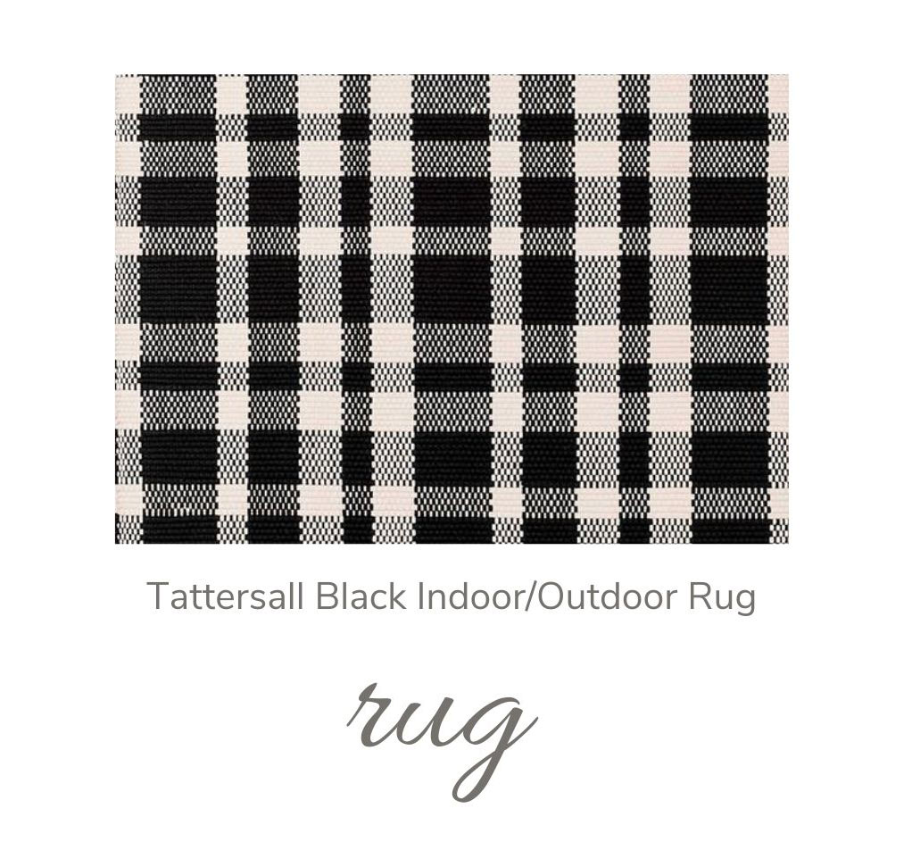 Tattersall Black Indoor/Outdoor Rug