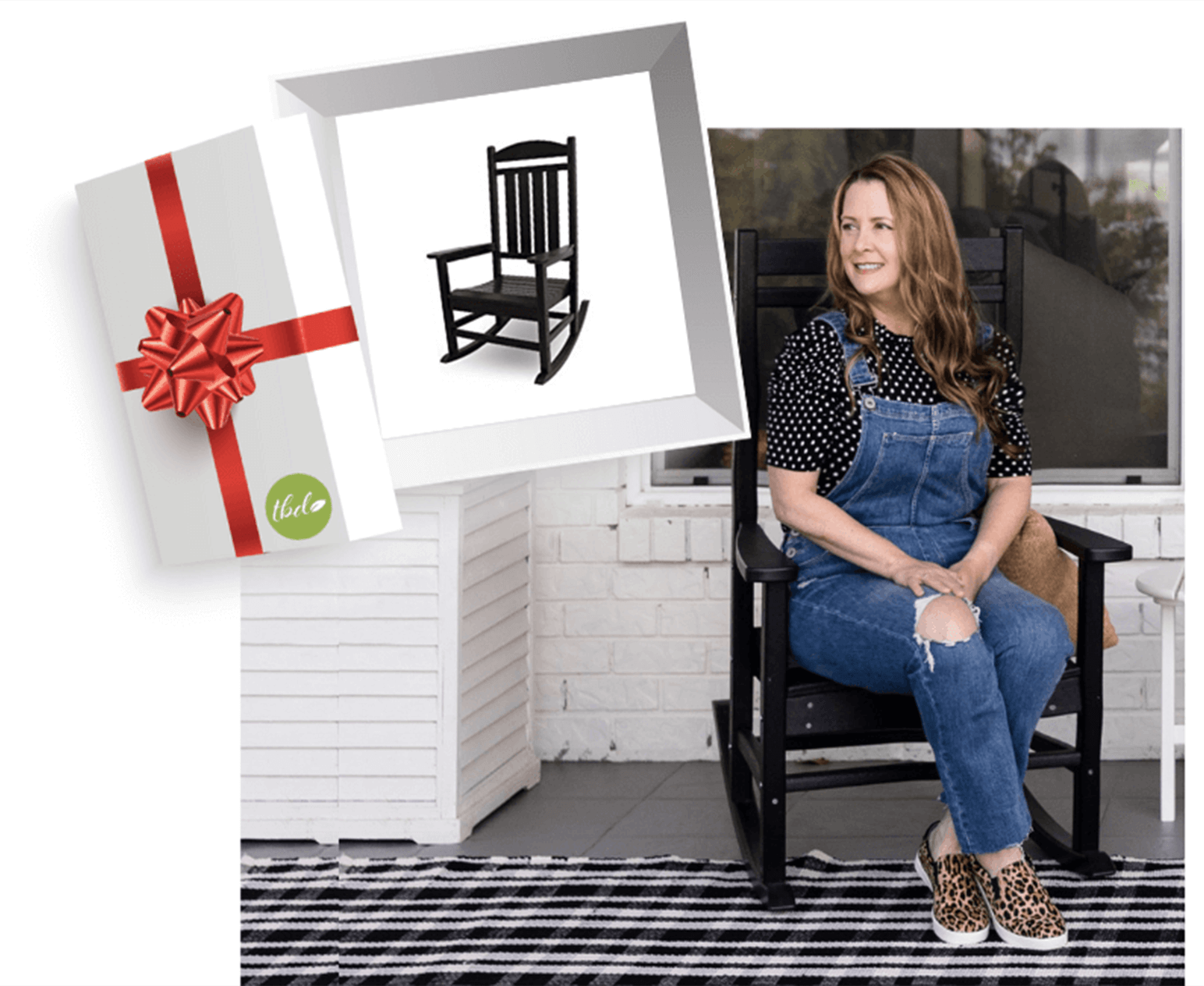 Outdoor black rocking chair