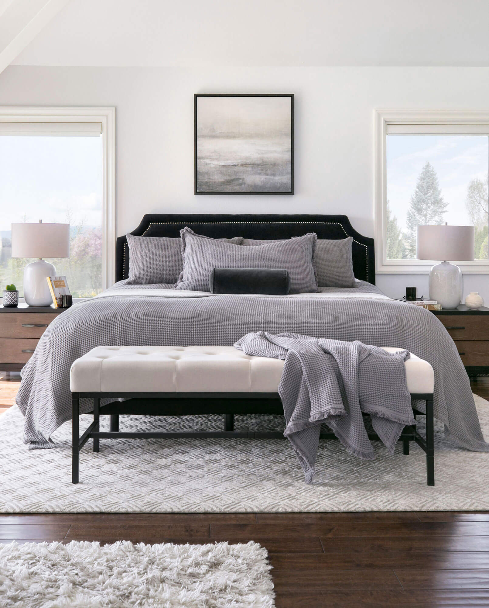 Modern Farmhouse Neutral Gray Bedroom