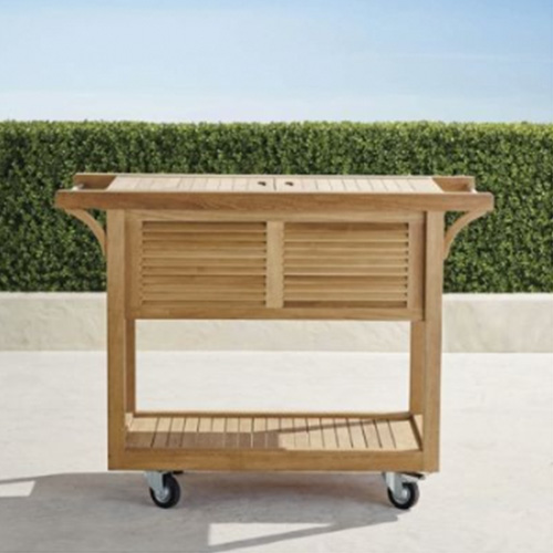 Outdoor wooden bar cart
