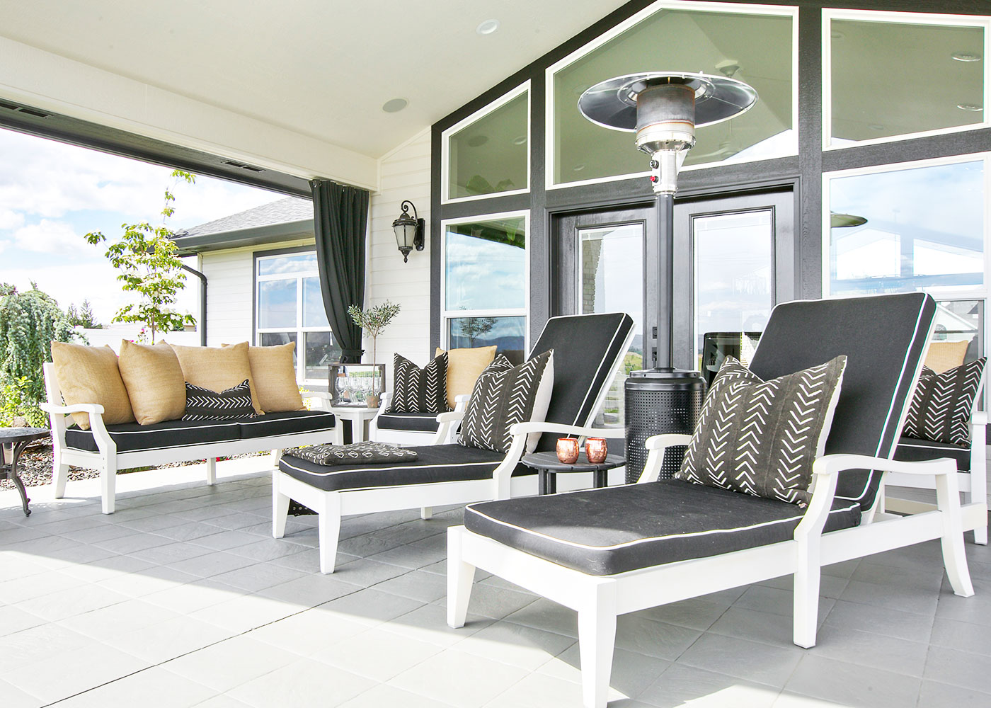 Back porch patio furniture farmhouse style