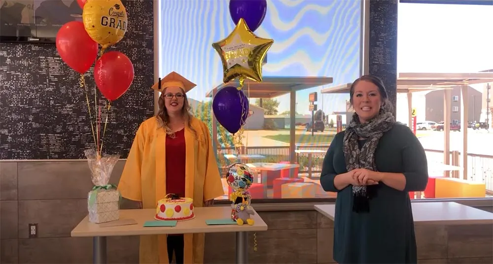 mike speaking to camera