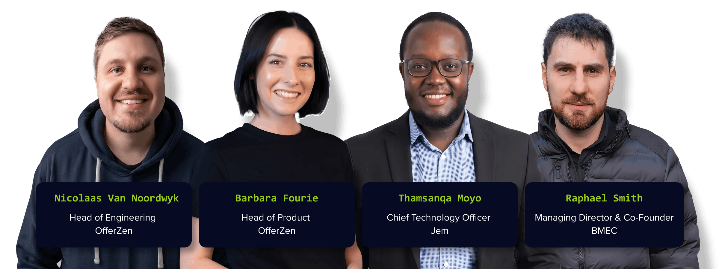 Lineup of webinar speakers