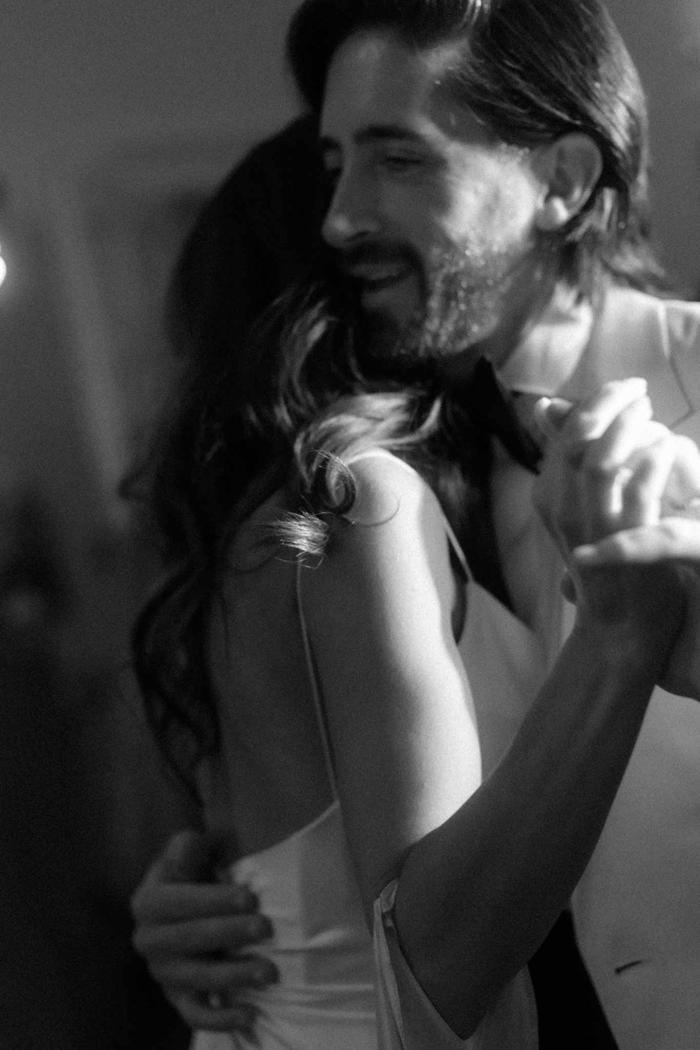 Intimate first dance moment between bride and groom at Aswarby Rectory wedding in Lincolnshire, captured by Cheshire Wedding Photographers Paul and Nanda.