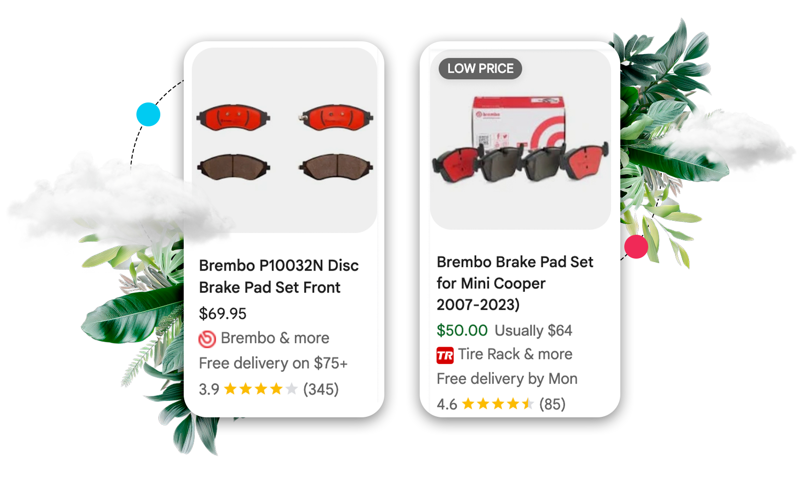 brake pad google shopping listings