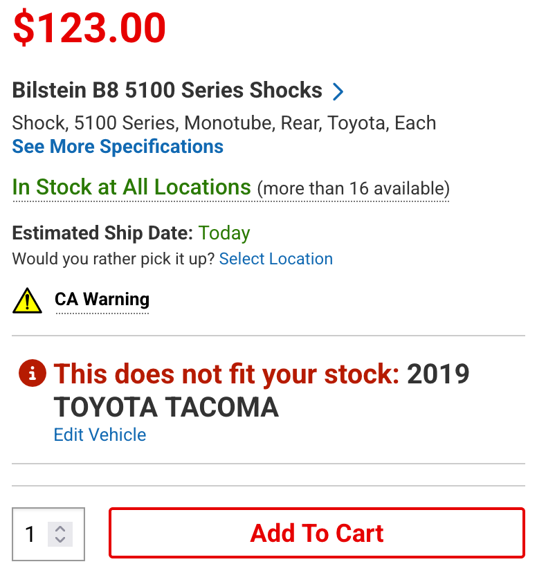 product page fitment