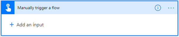 Screenshot of adding an input to a flow in Power Automate.
