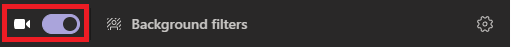 Image of the camera toggle in Microsoft Teams.
