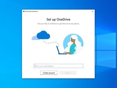 Image of the OneDrive set up screen. 