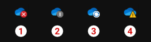 Image of the sync status icons in OneDrive.