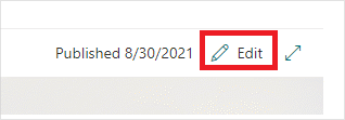 Image of the 'Edit Page' button on a SharePoint Site.