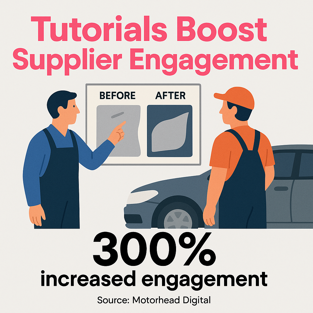 Suppliers increase engagement by 300% when they switched from product specs to practical tutorials
