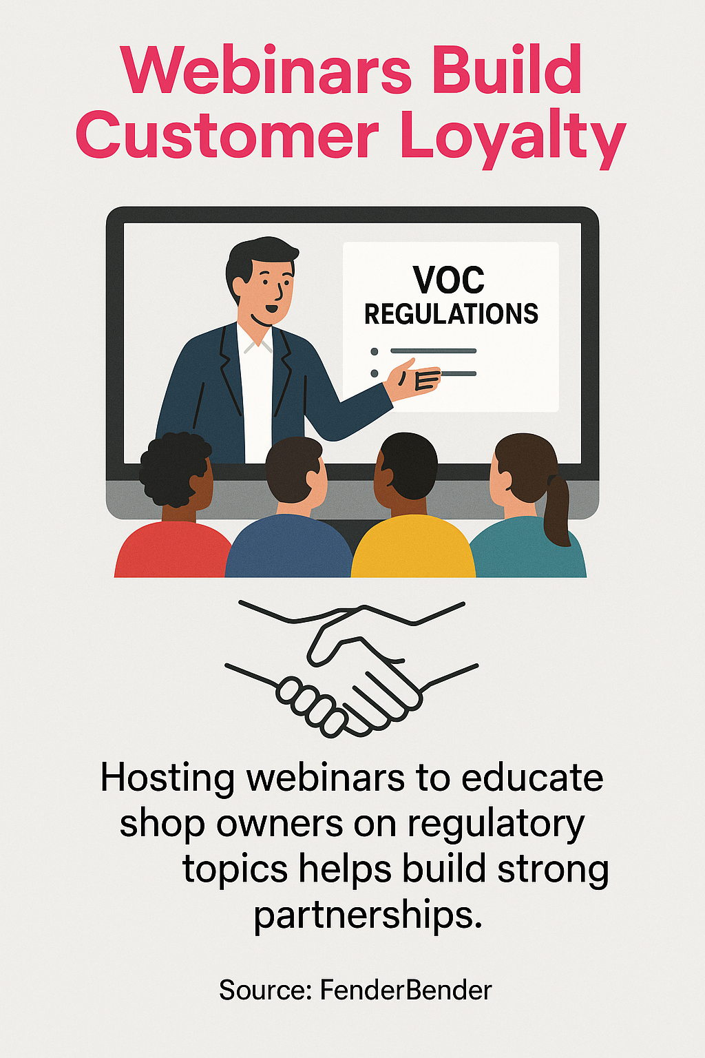 Shop owners who attend webinars on regulatory updates often become the most loyal customers because they see you as a partner in success