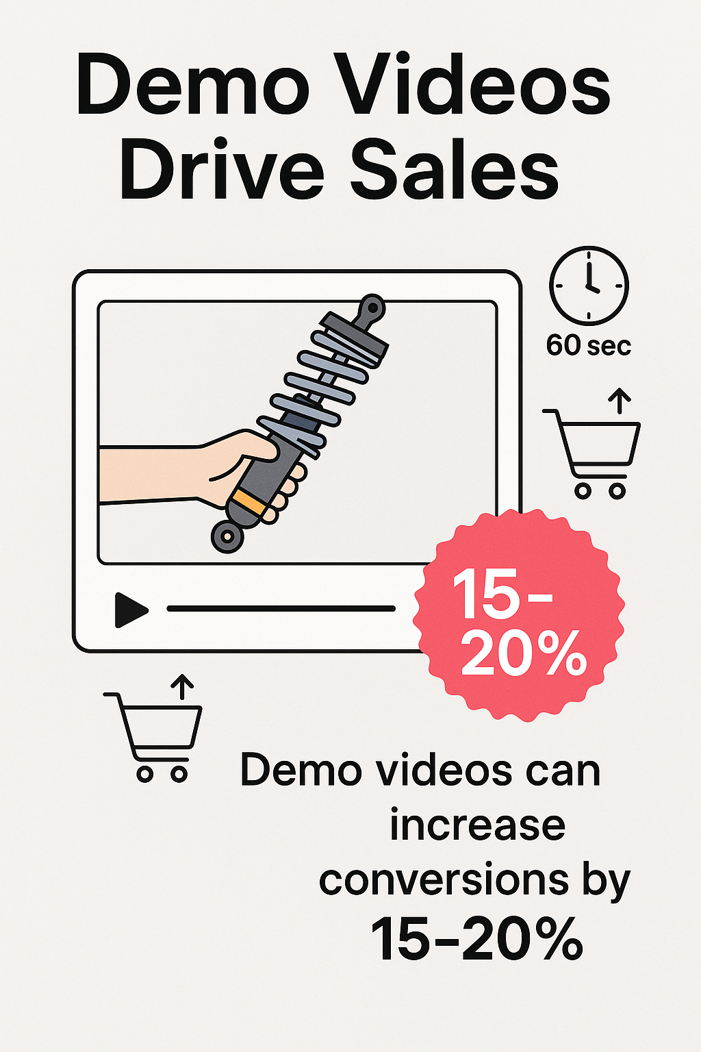 Automotive product demonstration video setup showing conversion improvements