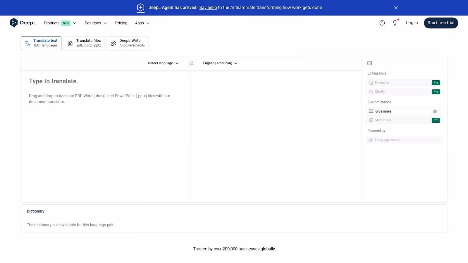 Screenshot of https://www.deepl.com