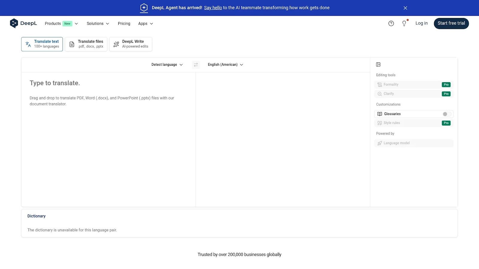 Screenshot of https://www.deepl.com