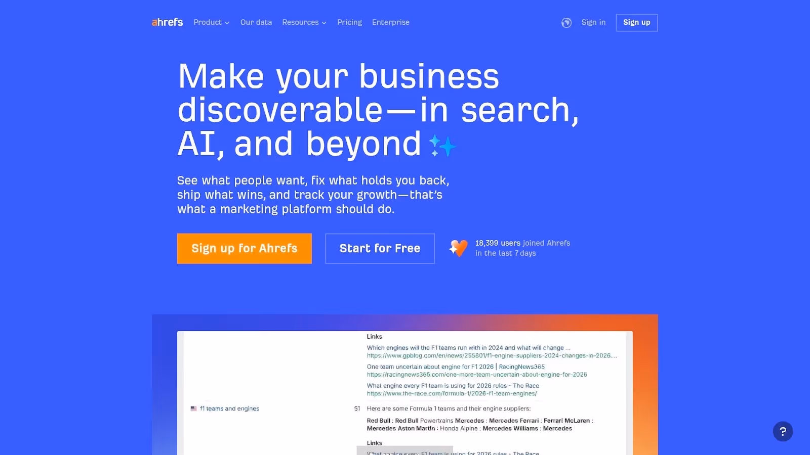 Screenshot of https://ahrefs.com