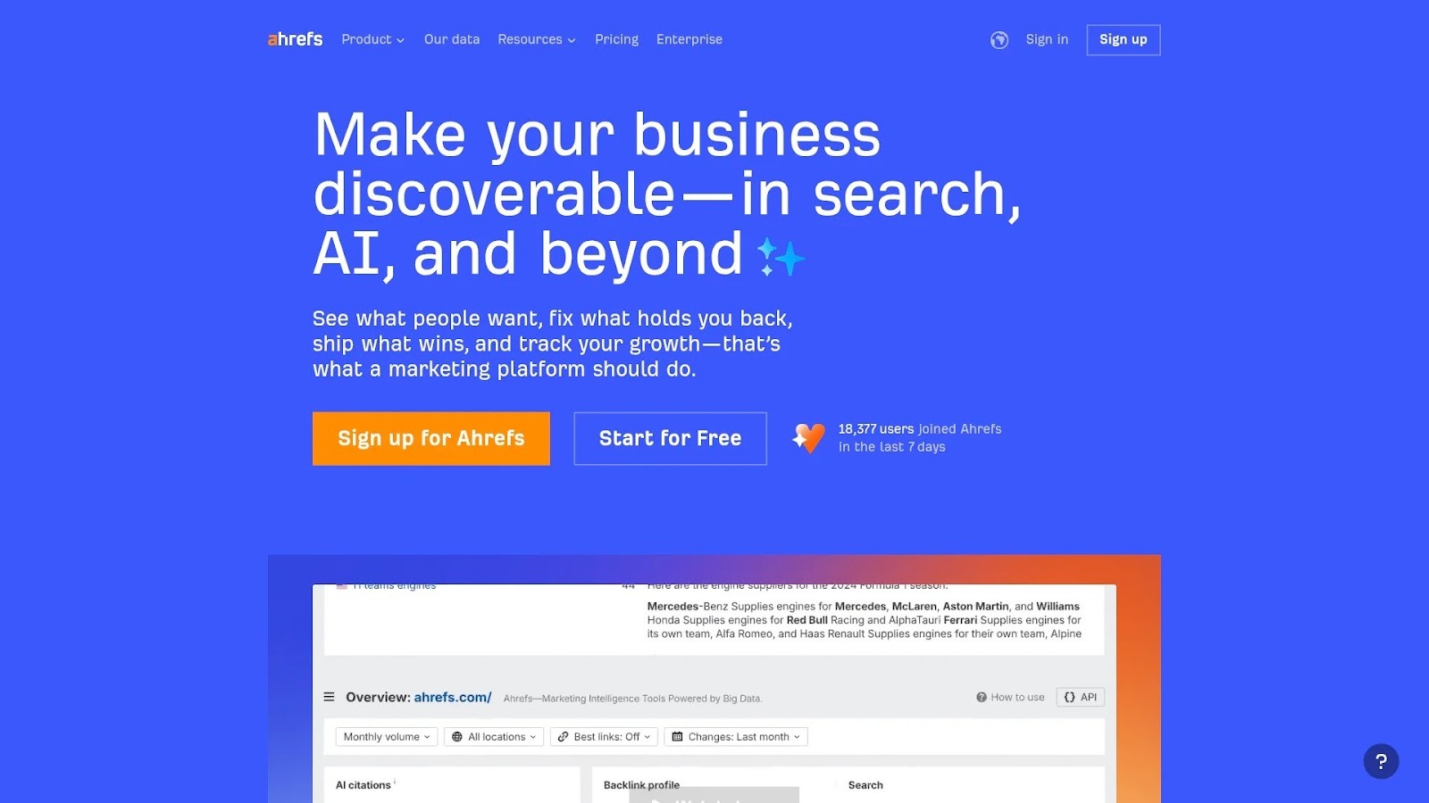 Screenshot of https://ahrefs.com