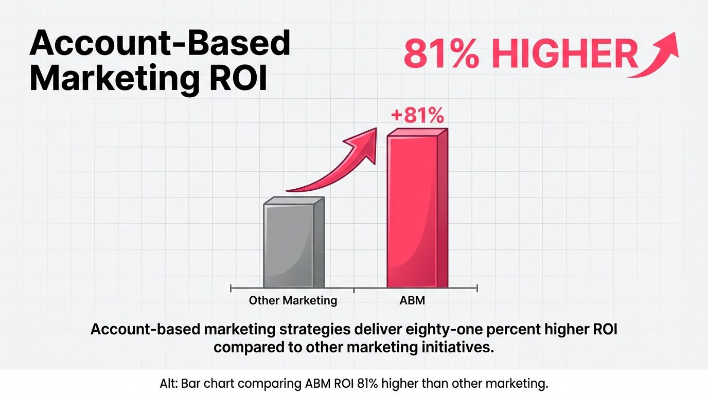  ABM delivers 81% higher ROI—ideal for targeting a finite set of high-value manufacturing accounts.