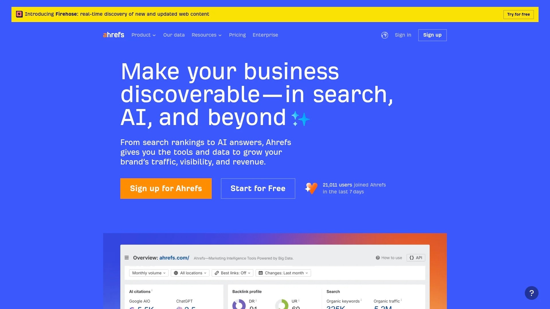 Screenshot of https://ahrefs.com