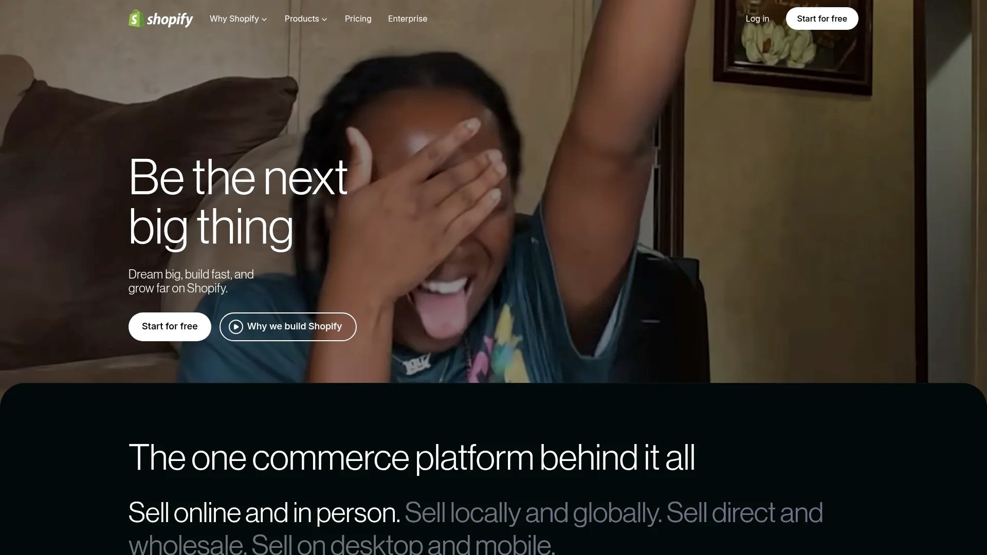 Screenshot of https://www.shopify.com