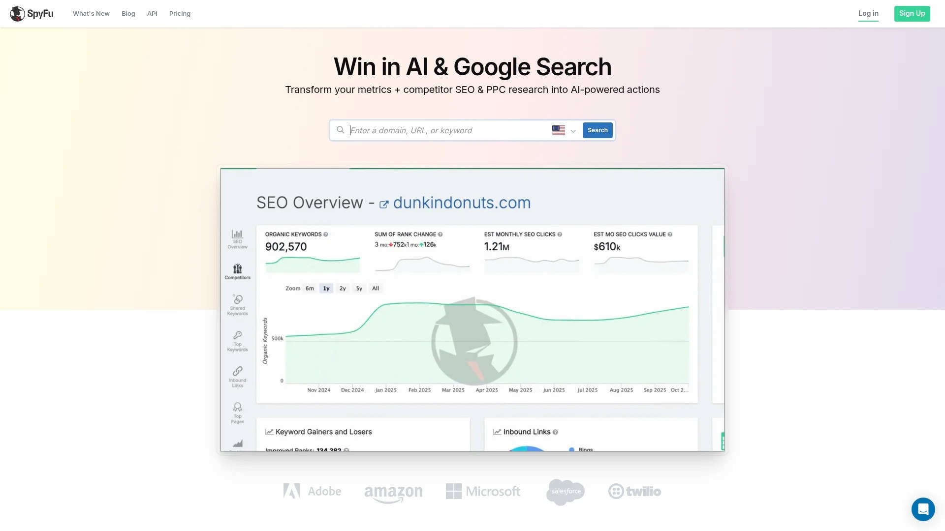 Screenshot of https://www.spyfu.com