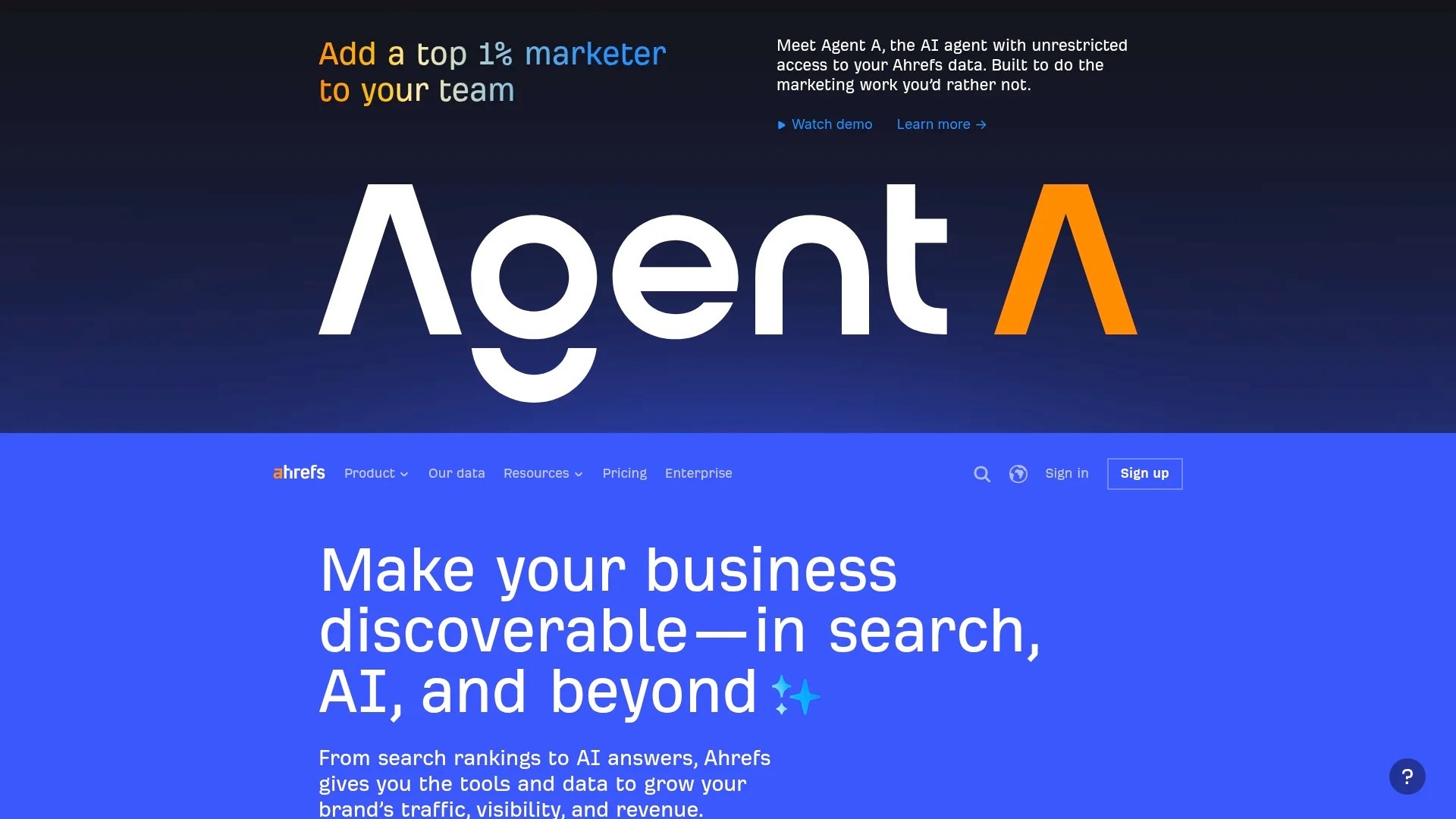 Screenshot of https://ahrefs.com