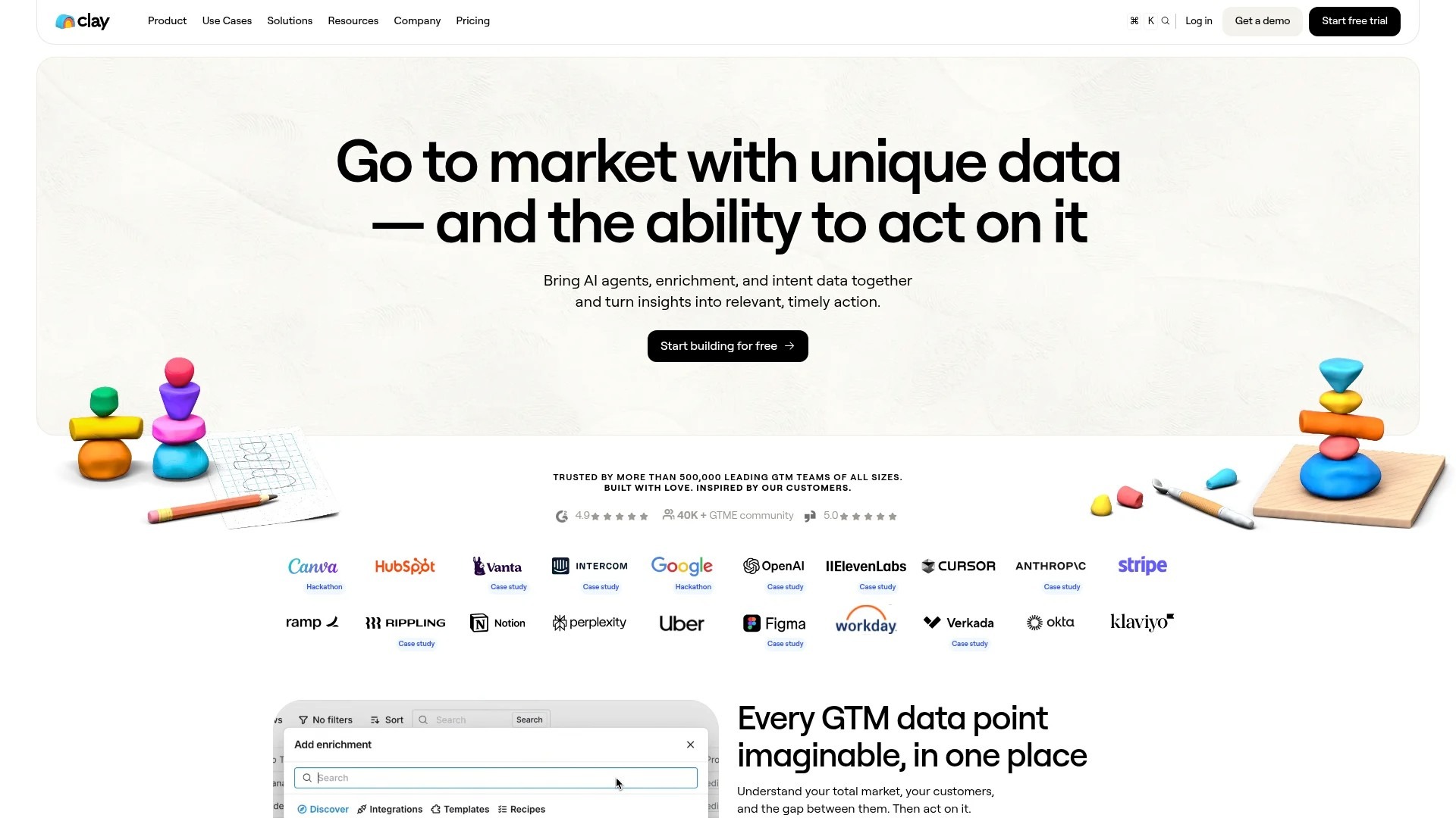 Screenshot of https://www.clay.com/