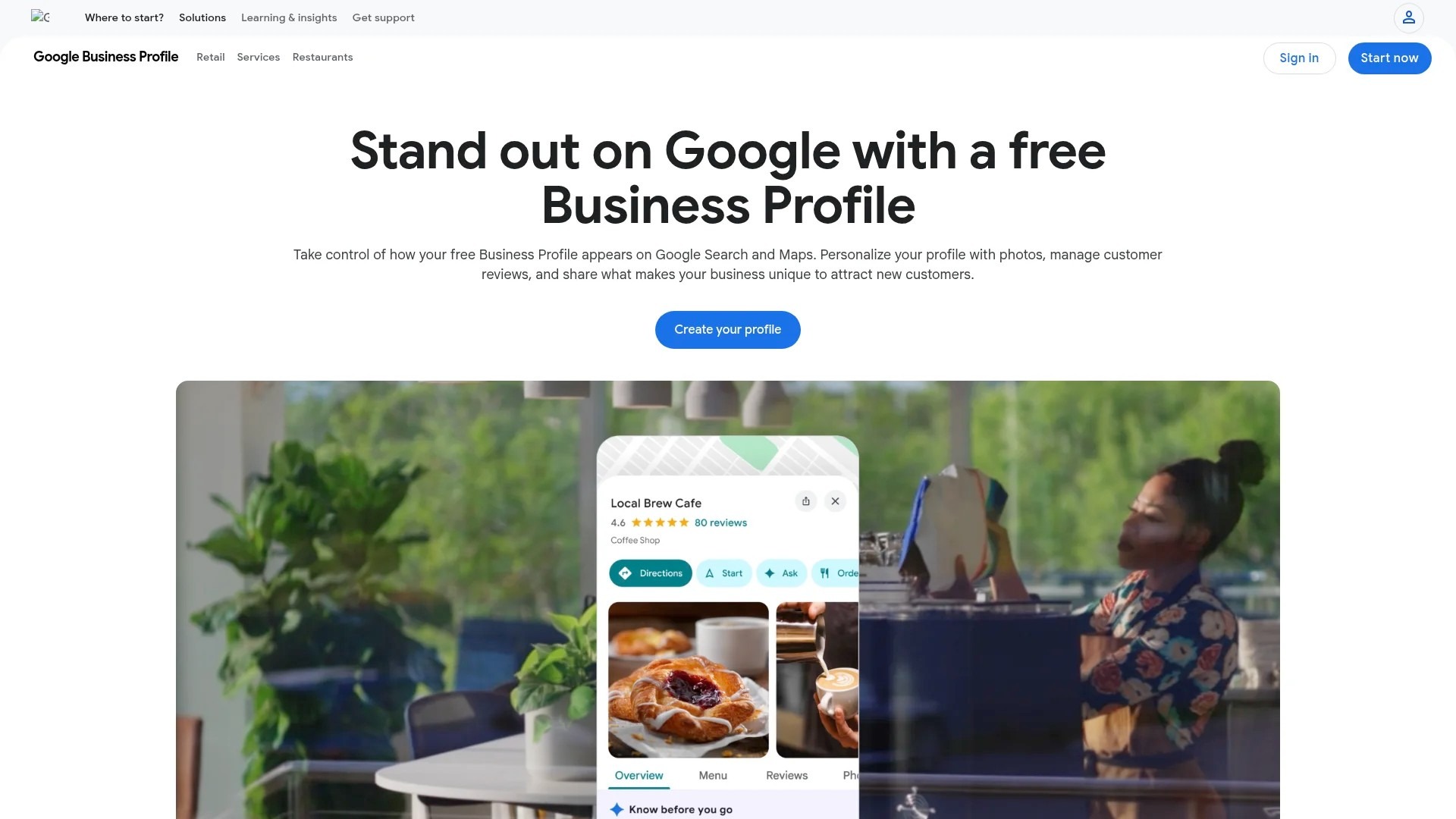 Screenshot of https://business.google.com/