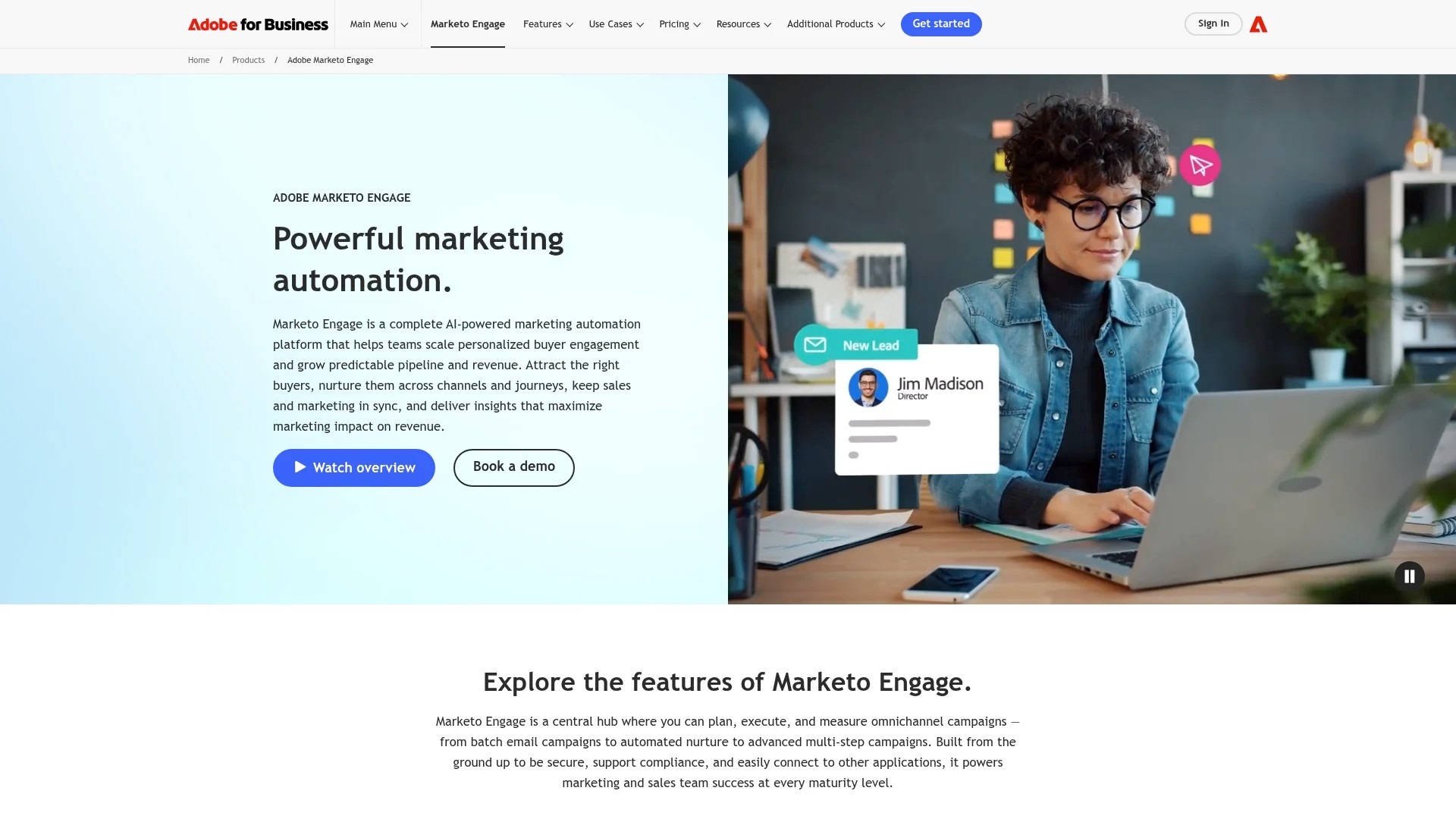 Screenshot of https://www.marketo.com/