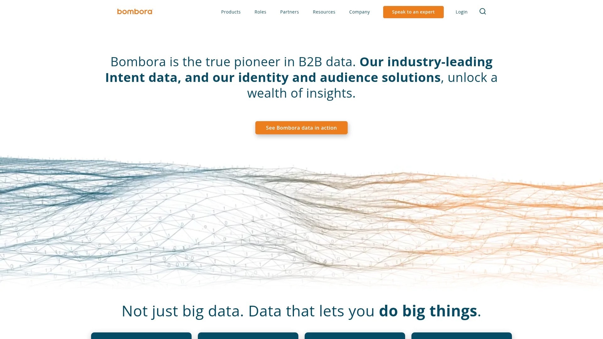 Screenshot of https://www.bombora.com/