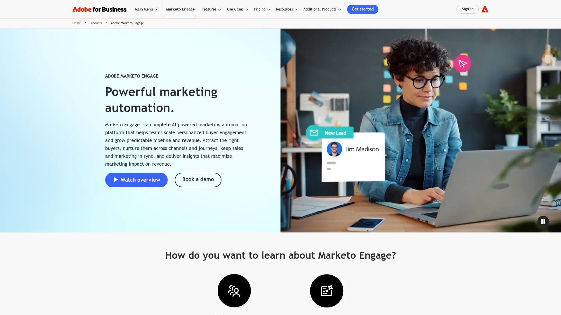 Screenshot of https://marketo.com