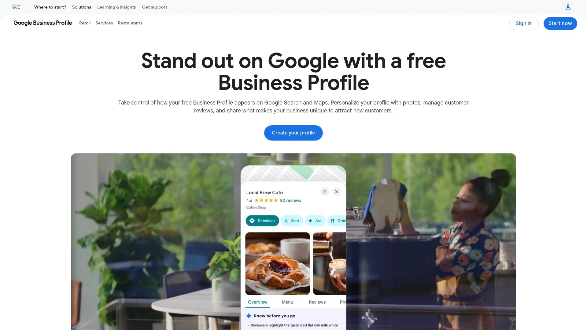 Screenshot of https://business.google.com