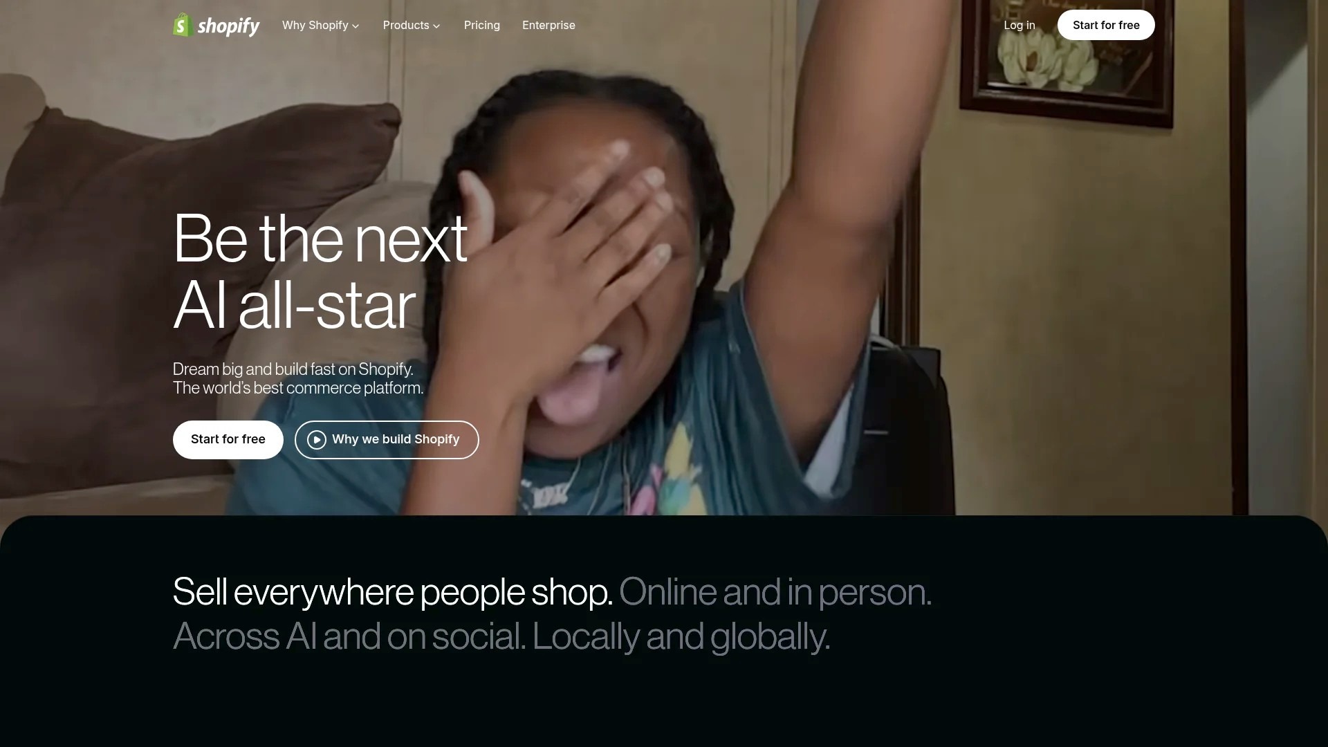 Screenshot of https://www.shopify.com